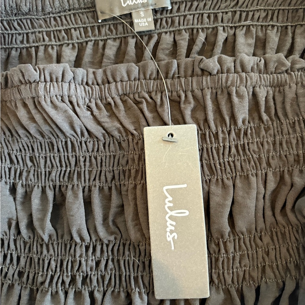 Lulu's Black Ruffled Smocked Blouse - Picture 7 of 8